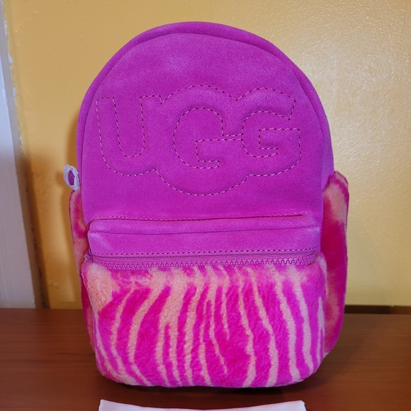 UGG Dannie II Mini Sheepskin Zebra Backback - Picture 2 of 11